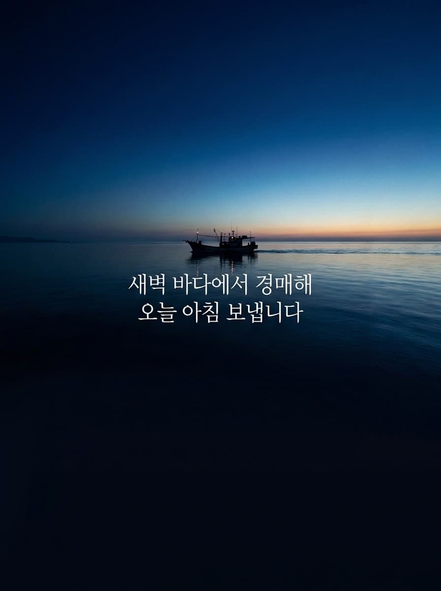 새벽 바다에서 경매해 오늘 아침 보냅니다